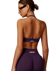 Halterneck Sports Bra - Knit Motion - Royal Amethyst - OHFIT