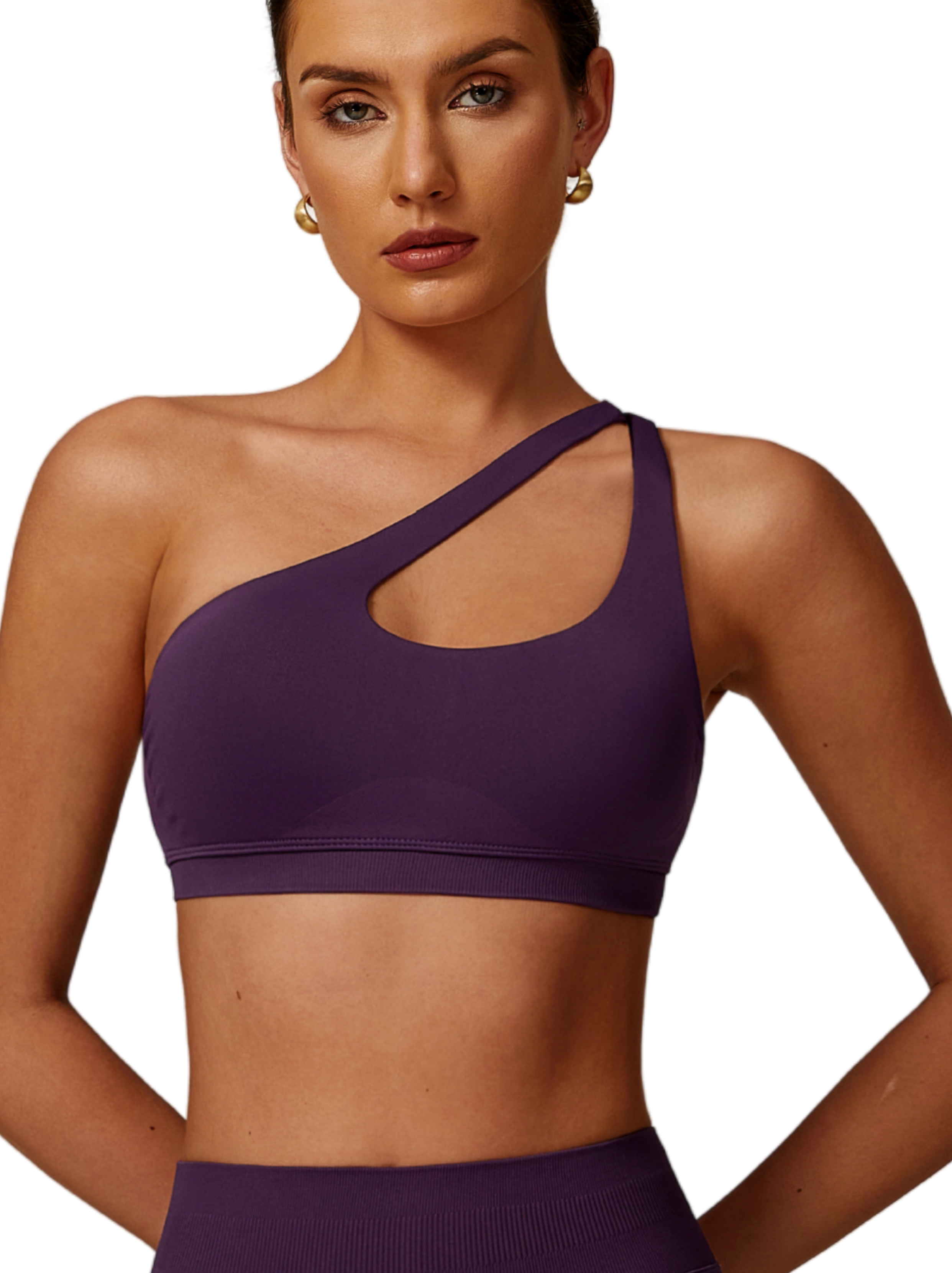 One Shoulder Bra - Knit Motion - Royal Amethyst - OHFIT