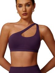 One Shoulder Bra - Knit Motion - Royal Amethyst - OHFIT