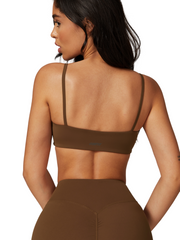 Sleek Sports Bra - Flow Oasis - Cappuccino Brown - OHFIT