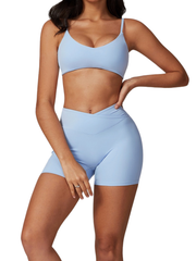 Sleek Shorts - Flow Oasis - Soft Sky - OHFIT