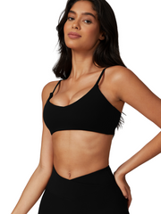 Sleek Sports Bra - Flow Oasis - Jet Black - OHFIT